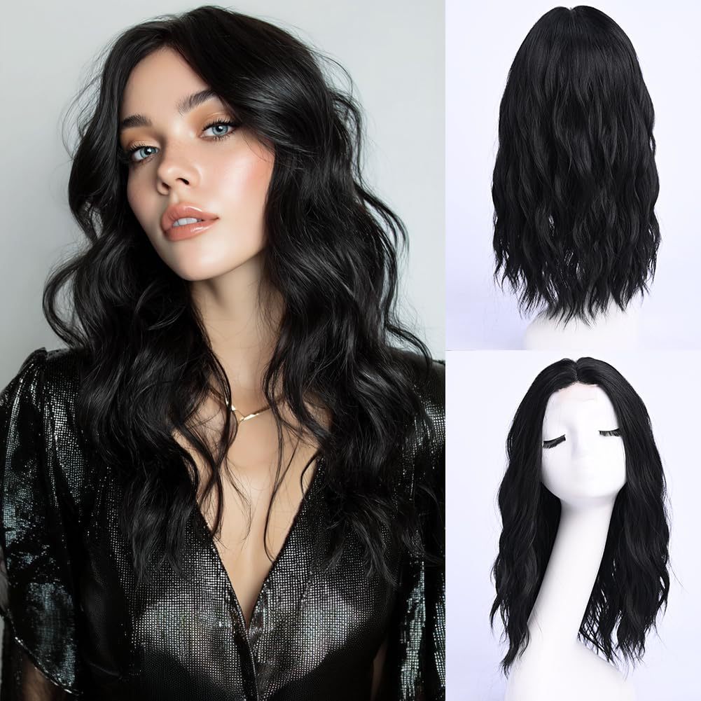 Medium Gradient Golden Curly Hair Female Big Wave Wig Long Curls
