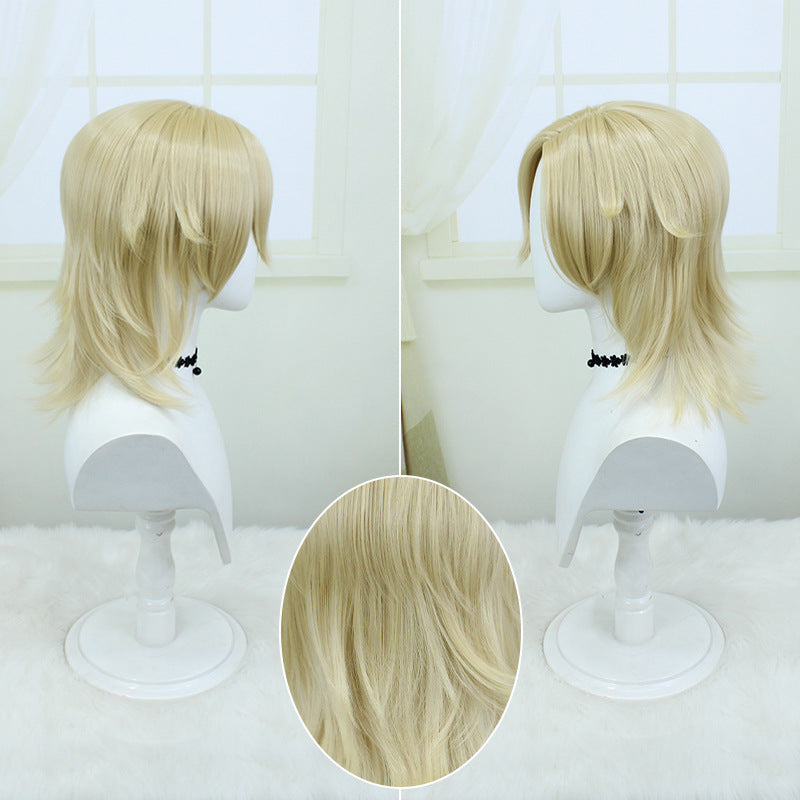 Sandy Gold Simulation Scalp Top Wolf Cos Wig
