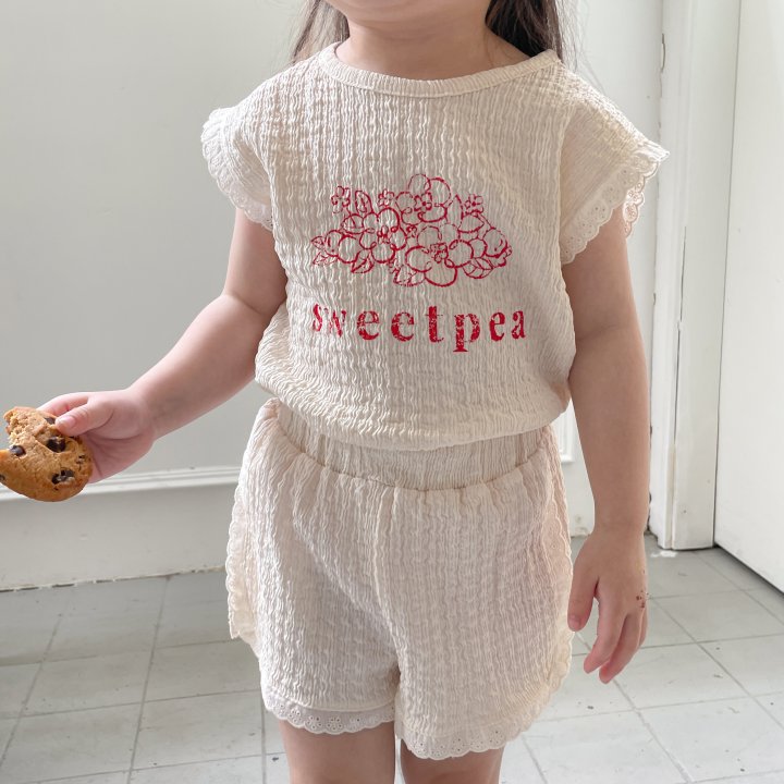 Children's Summer Cute Sweet Short Sleeve Lace Children's Suit