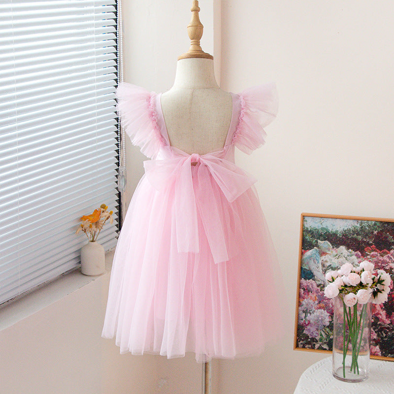 Children's Flying Sleeves Princess Flower Costume Shirt Tulle Children's Dress
