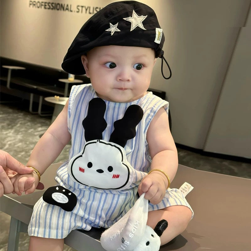 For Babies Summer Thin Vest Jumpsuit Cute Super Boy Days Jumpsuit, Climbing Suit
