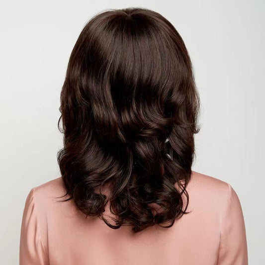 Women's Realistic Long Temperamental Mother Big Wave Natural Real Hair Wig