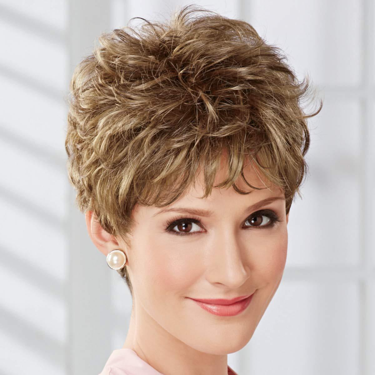 Women's Granny Grey Fluffy Natural Fashion Headgear Wig Short Curly Hair