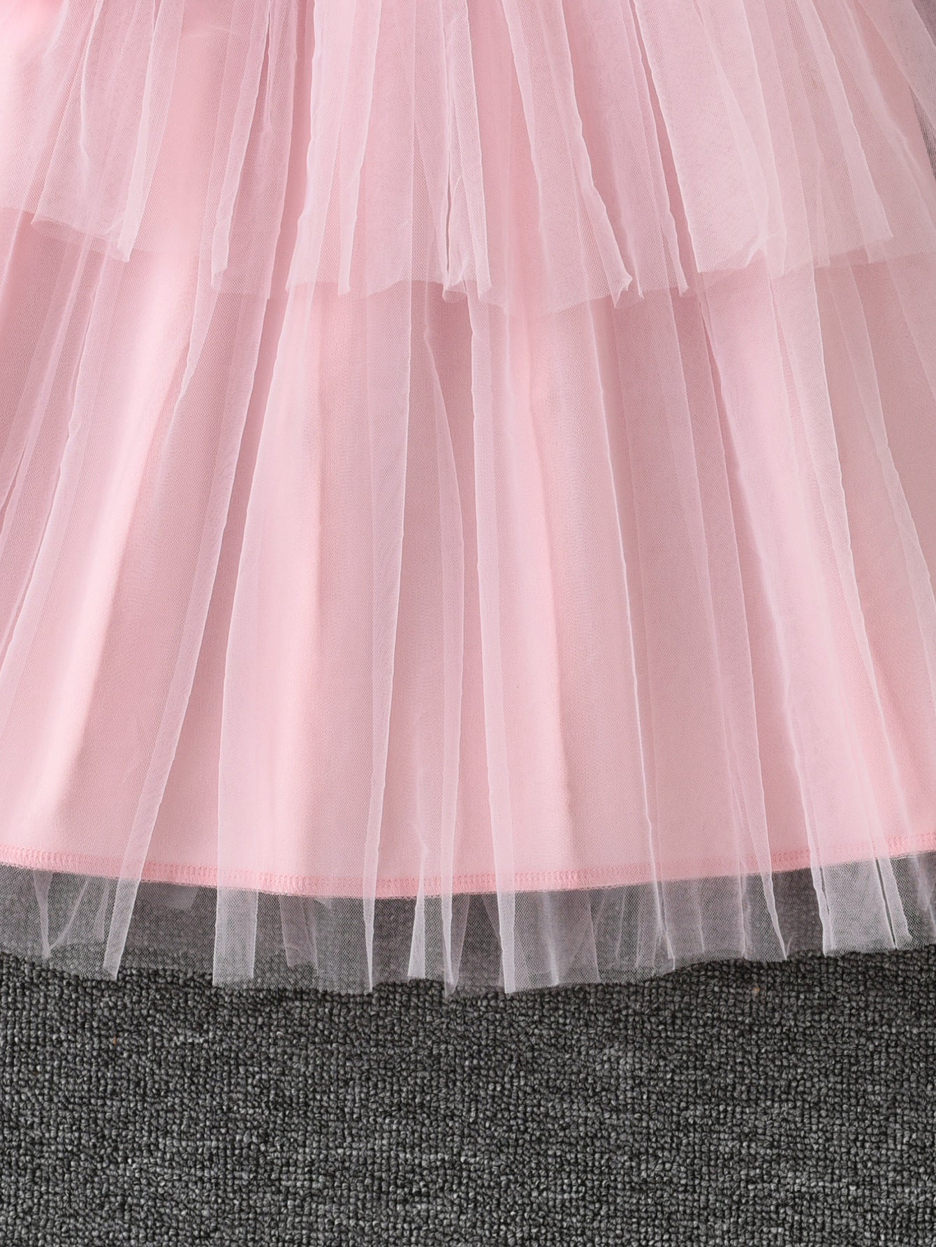 Autumn Color Three-dimensional Rose Bow Mesh Princess Children's Dress