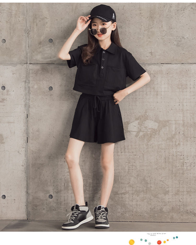 Children's Sports Fashion Short Sleeve T-shirt Summer Shorts Outer Children's Suit