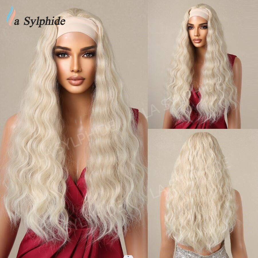 Hair Band Female Black Small Curly Brown Straight Mechanism Wig Long Curls