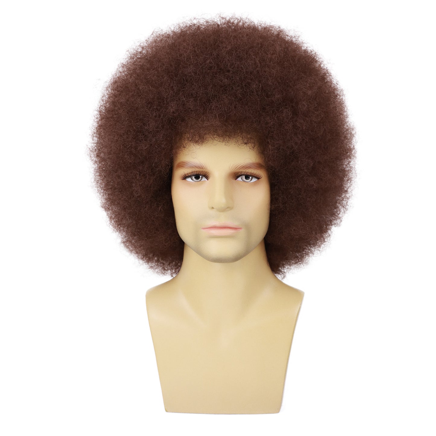Men's Hood Fluffy Afro African Small Roll Men's Wig