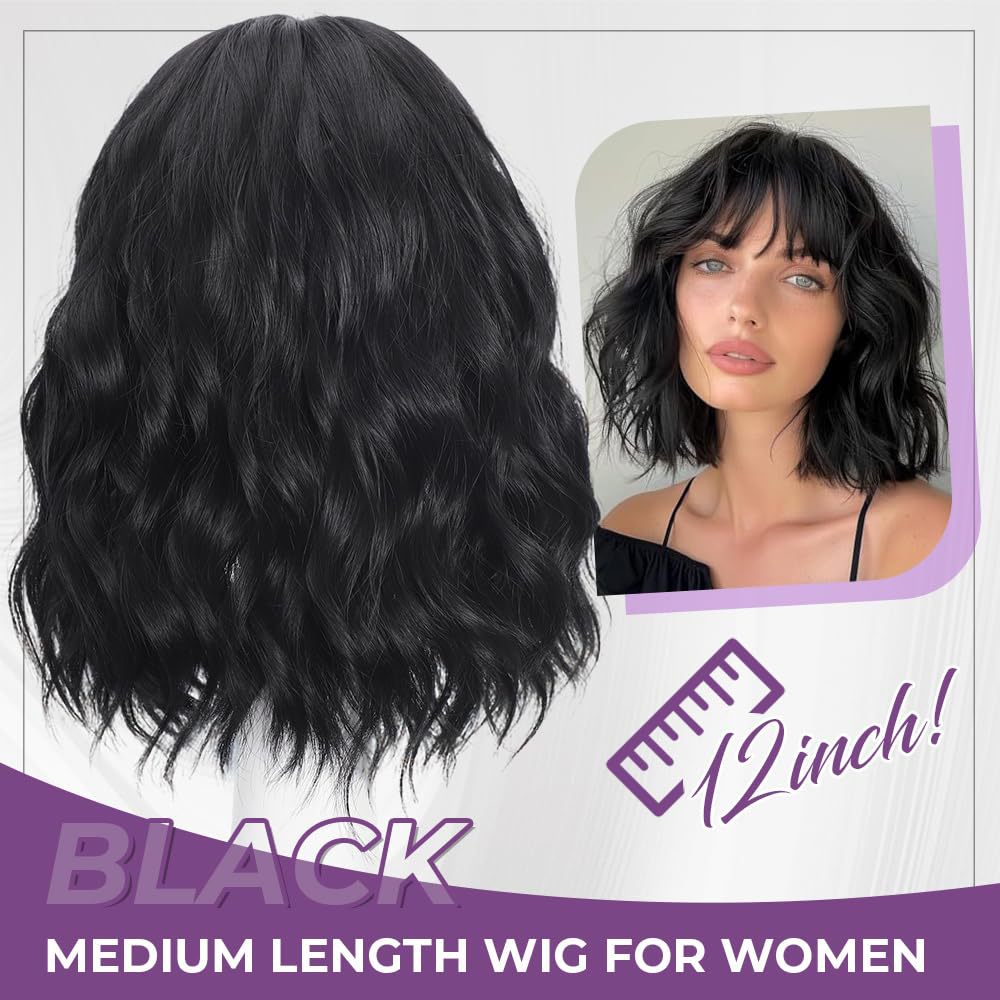 Synthetic Curly Hair Natural Shoulder Long Wig Bangs