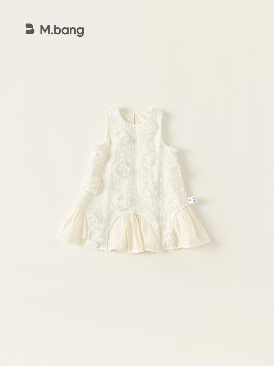 Children's Clothing Summer Graceful Shift Three-dimensional Flower Birthday Sleeveless Children's Dress