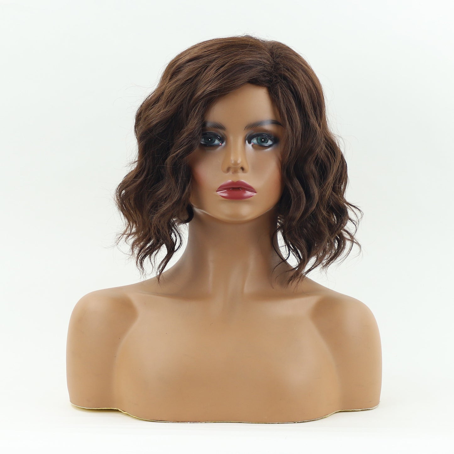 Cool Women's Dyed Mid-length Curly Hair Wig Long Curls