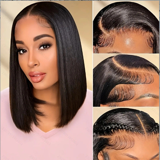 Women's Straight Hair Mid-length Fiber Chemical Mechanism Men's Wig