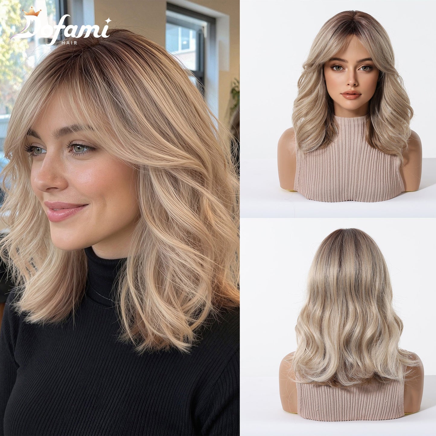 Golden Brown Mechanism Head Cover High Temperature Wig Short Curly Hair