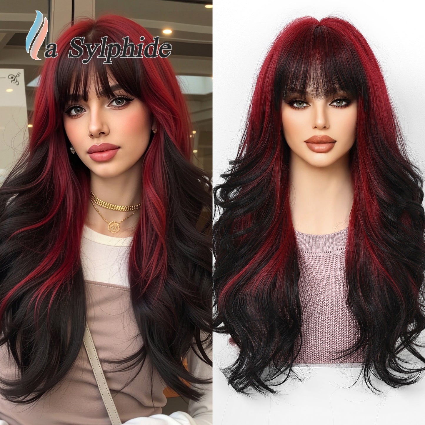 Women's Synthetic Role Play Gradient Beige Pink Wig Long Curls