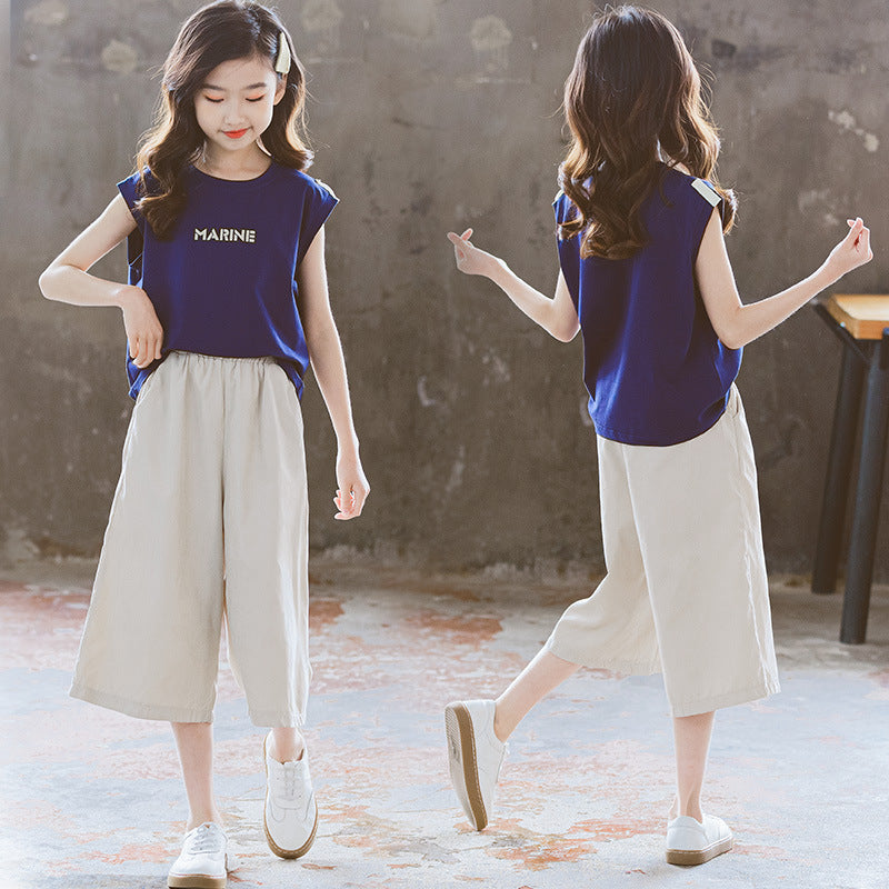Children's Clothing Summer Pants Korean Style Small Teen Two-piece Casual Children's Suit