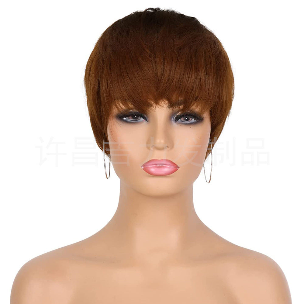 Charming Comfortable Mechanism Bangs Chemical Fiber Wig Short Straight Hair