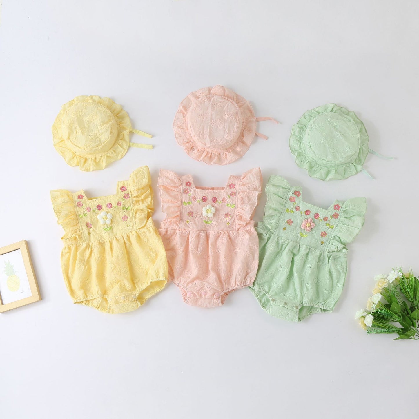 Children's Embroidered Clothing Summer Going Out Rompers Born Jumpsuit, Climbing Suit