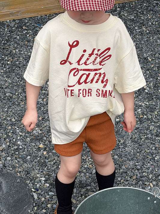Style Alphabet Short-sleeved Summer Korean Boys Short Sleeve Round Neck Children's T-shirt