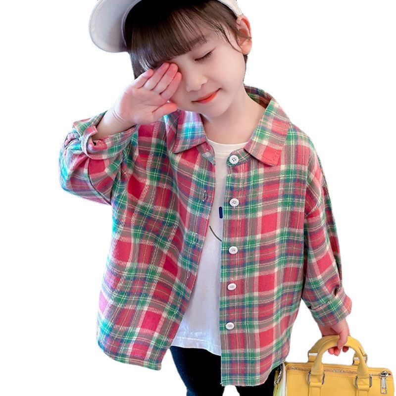 Western Style Cool Popular Korean Fashion Color Matching Children's Shirt