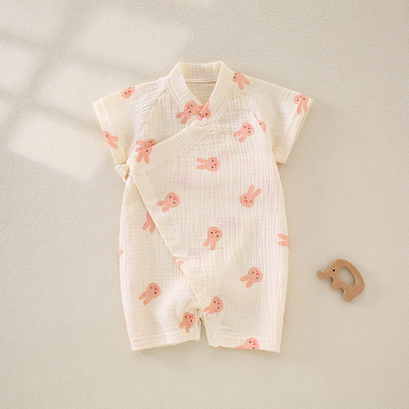 Jumpsuit Class Pure Cotton Summer Breathable Thin Crepe Cloth Rompers Jumpsuit, Climbing Suit