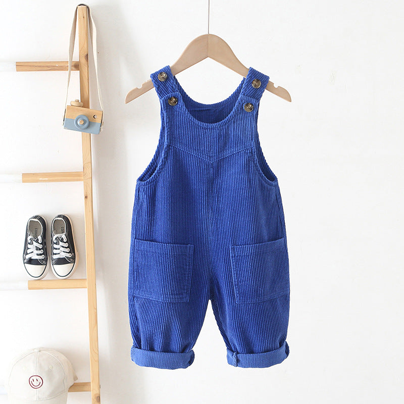 Children's Clothing Korean Trendy Suspender Year-old Corduroy Children's Pants