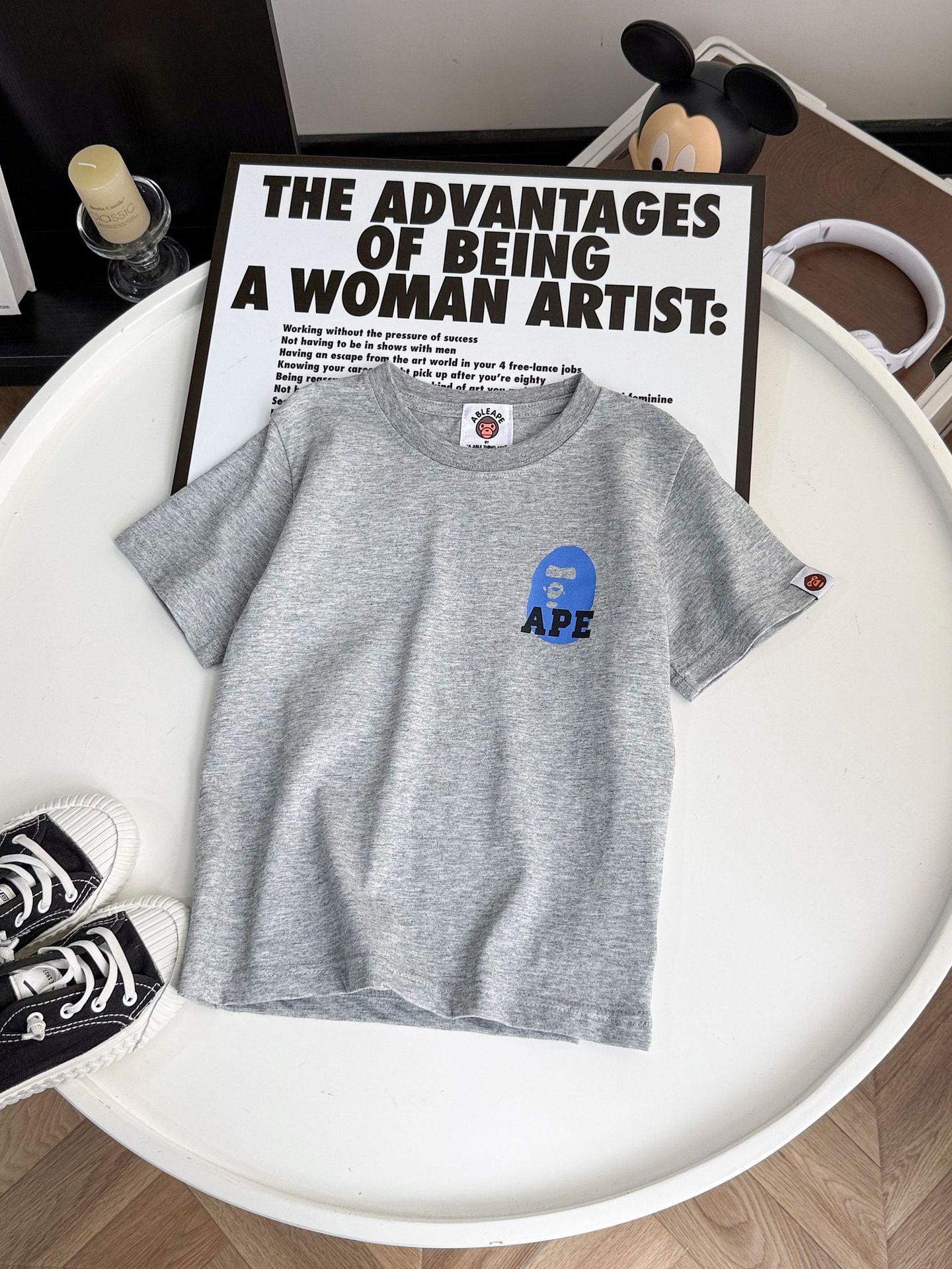 Children's Loose Cartoon Printed Korean Casual Sport Letters Cotton Children's T-shirt