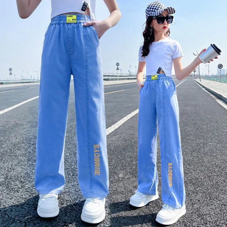 Children's Clothes Fried Street Western Style Medium Big Trousers Clothing Thin Children's Pants