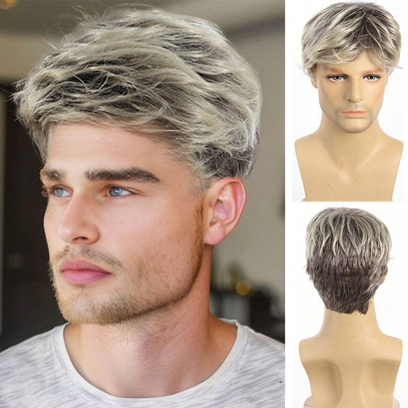 Men's Short Curly Fluffy Natural Mechanism Chemical Other Wig