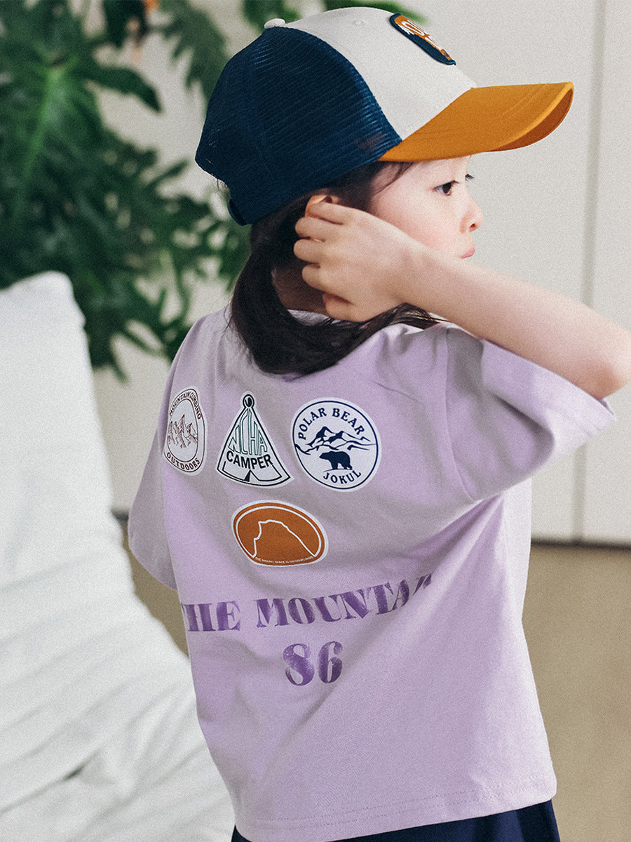 Children's Short-sleeved Summer Outdoor Camping Top Soft Cotton Children's T-shirt