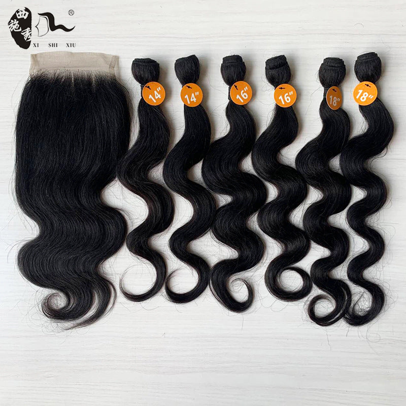 African Human Hair Mixed Weft Piece Wig