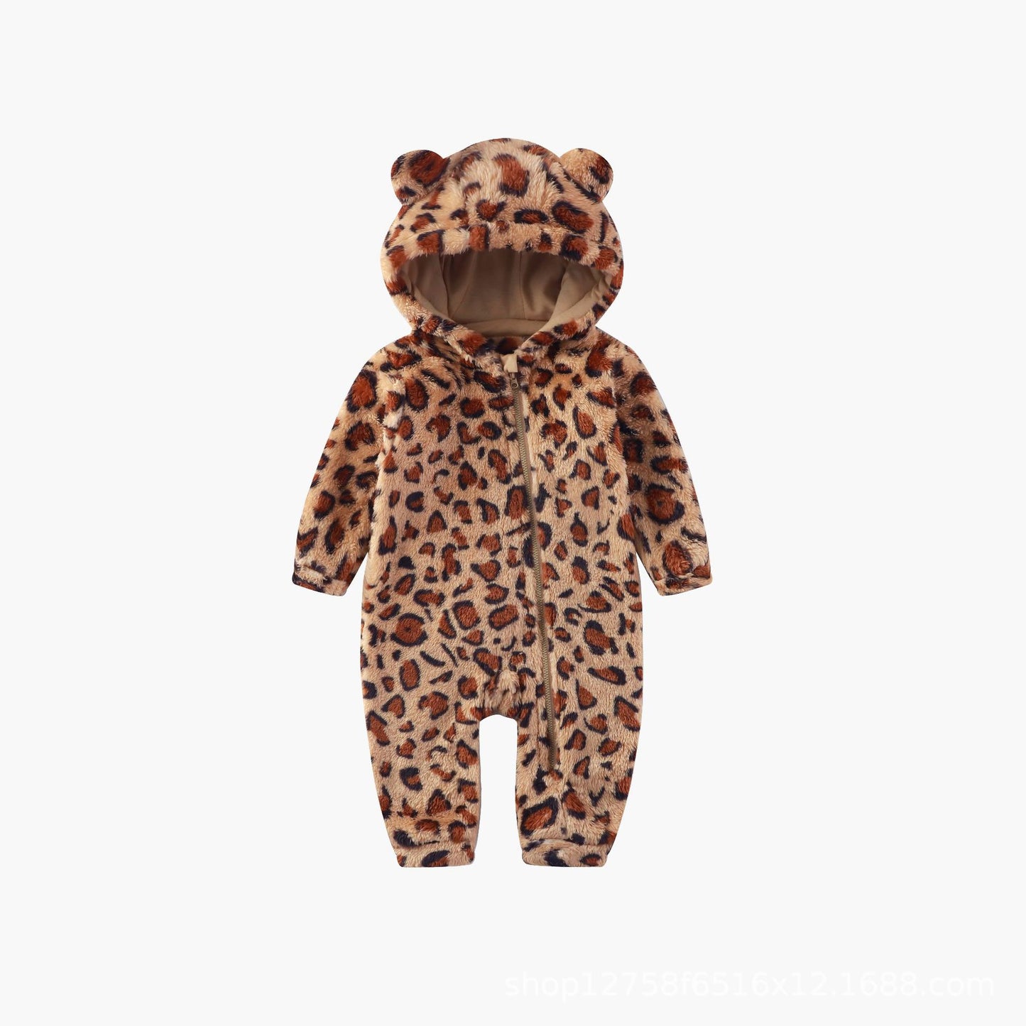 Women's & Men's Clothes One-piece Leopard Print Jumpsuit Super Cute Plush Romper Jumpsuit, Climbing Suit