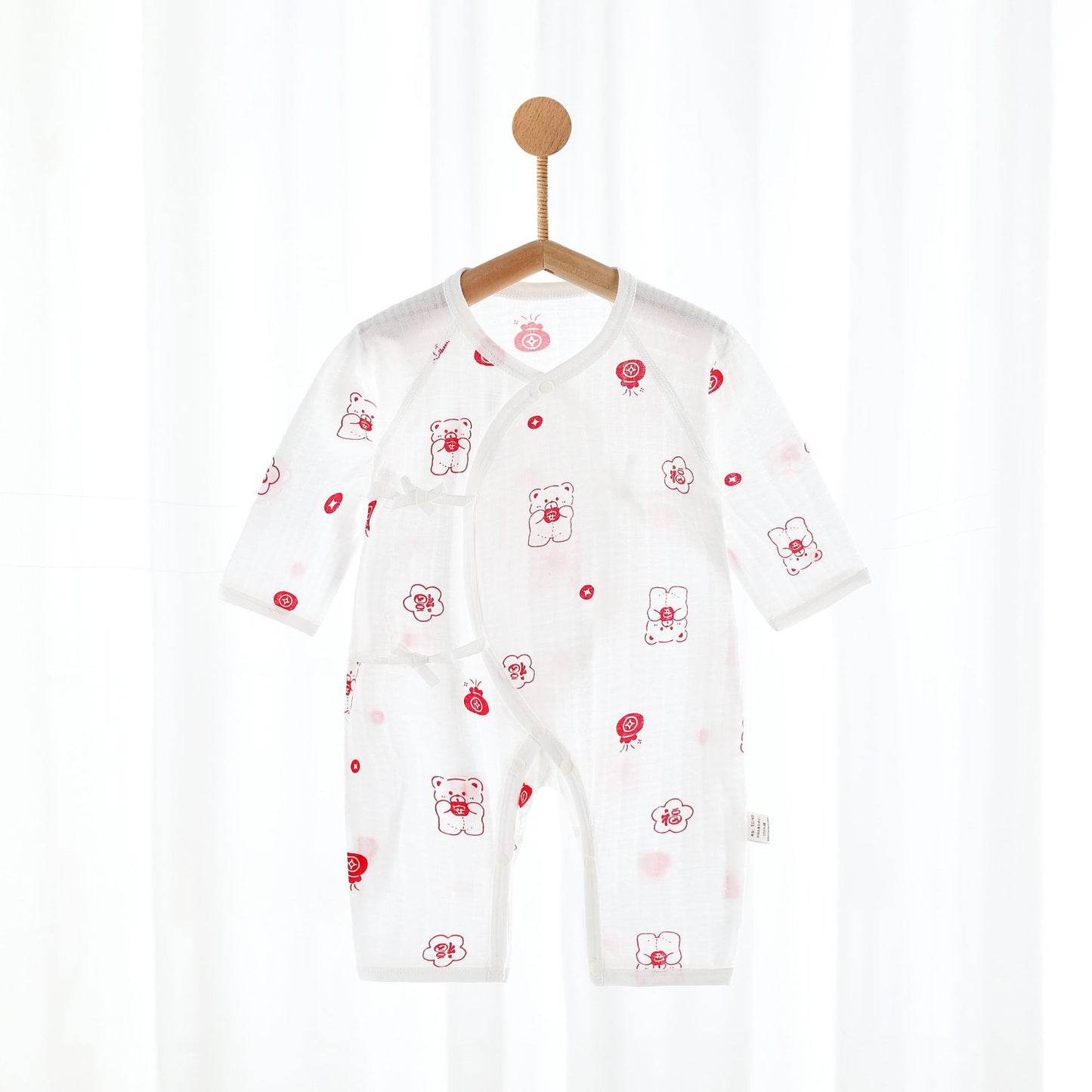 Summer Cotton Long-sleeved Jumpsuit Bellyband Boneless Butterfly Romper Long Jumpsuit, Climbing Suit