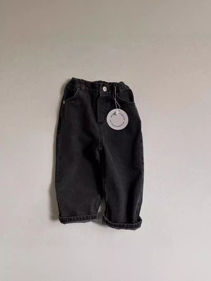 Women's & Men's Band Elastic Solid Color Versatile Casual Children's Pants