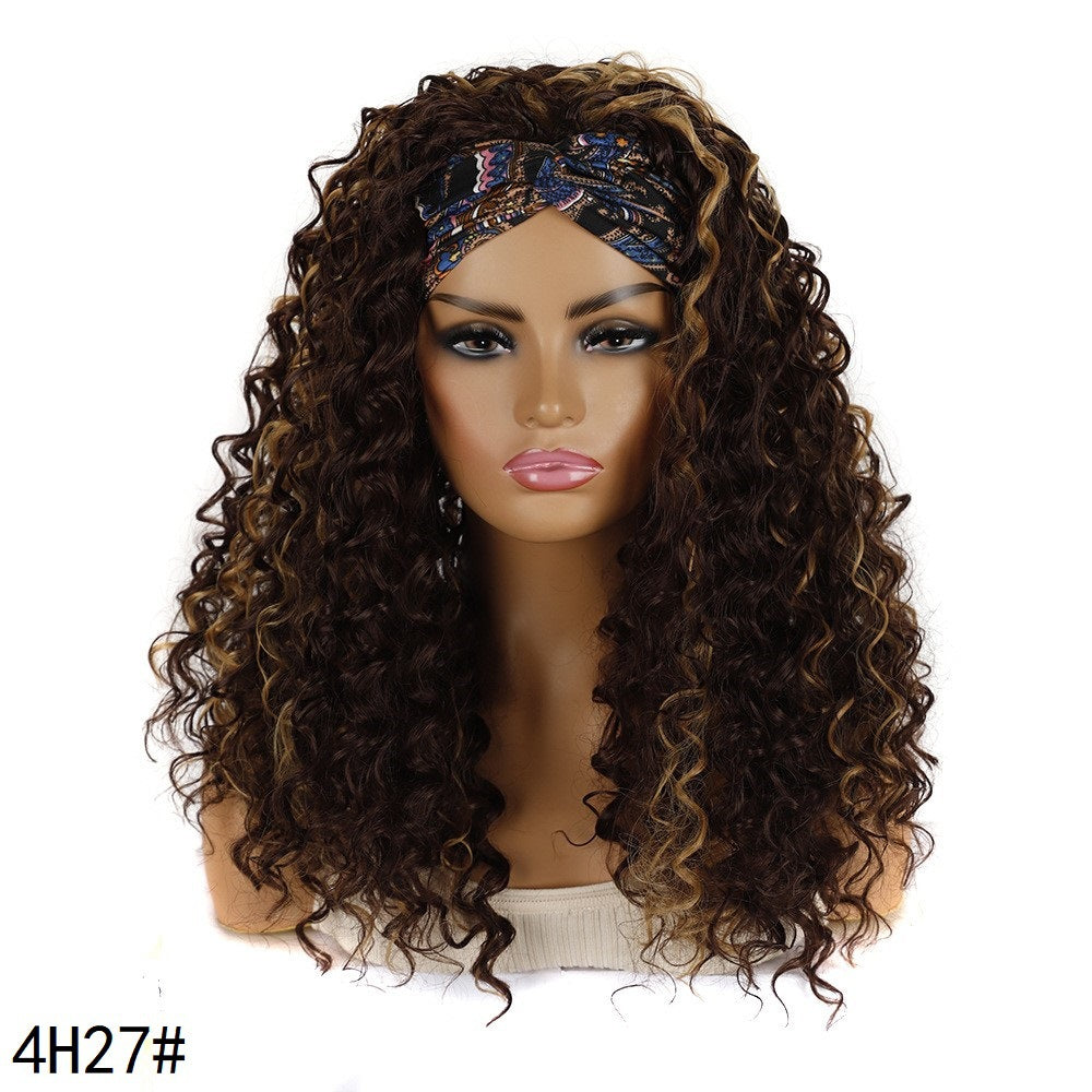 Hair Band Head Cover Export Curly Headband Sheath Wig Long Curls