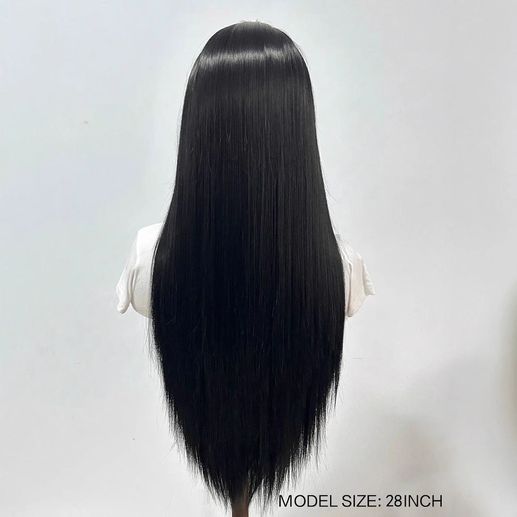 Women's Forehead Lace Hair Full Style Artificial Long Straight Wig