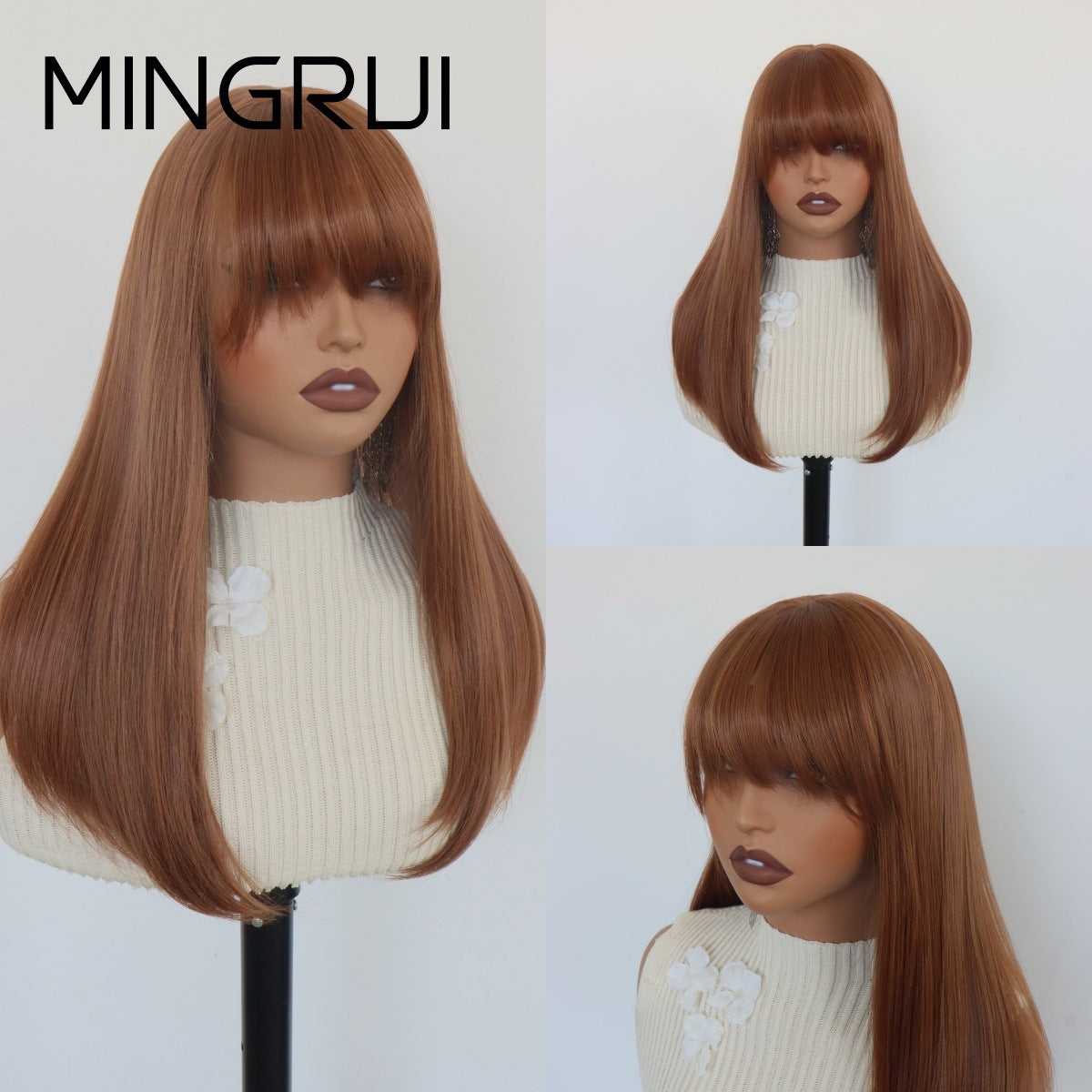 Golden Brown Medium Long Hair High Other Wig