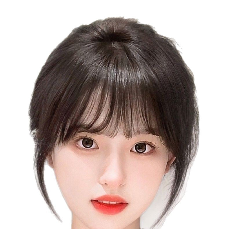 Top Hair Replacement Lightweight Seamless Real High Skull Increase Cover Wig Bangs