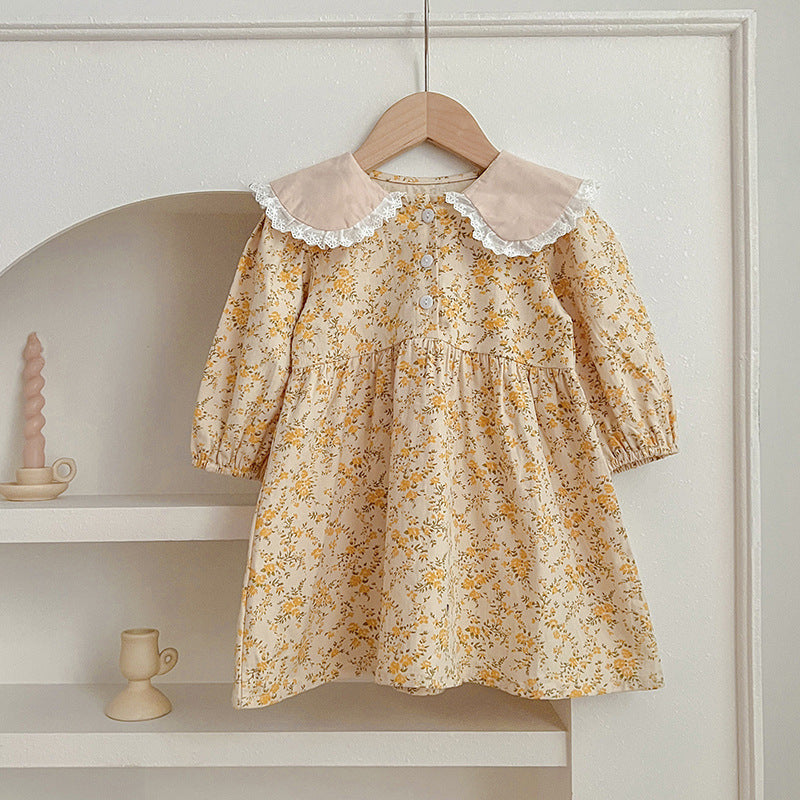 Children's Clothing Floral Romper Doll Collar Sisters Children's Dress