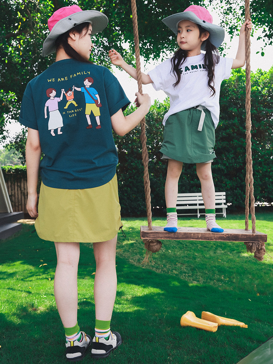 Children's Short-sleeved Summer Mountain Clothing Combed Cotton Round Children's T-shirt