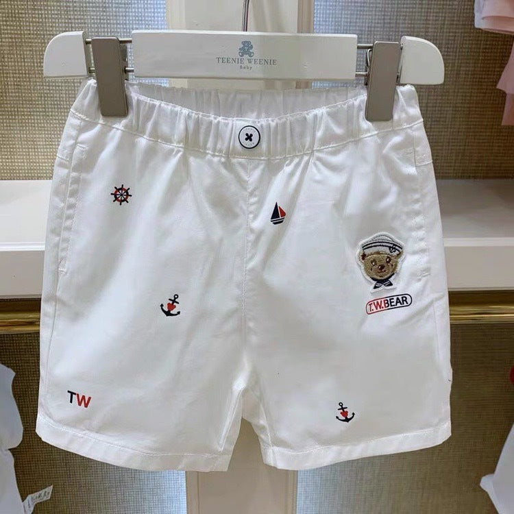 Class Summer Bear Korean Style Printed Children's Pants