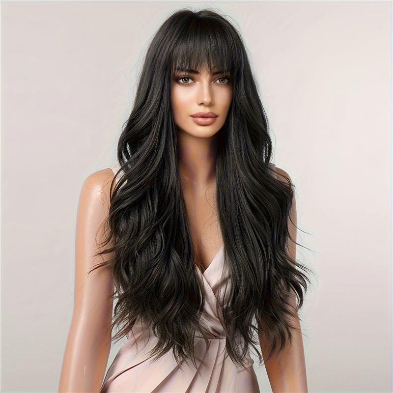 Bangs Rose Chemical Fiber Mechanism Big Wave Wig Long Curls