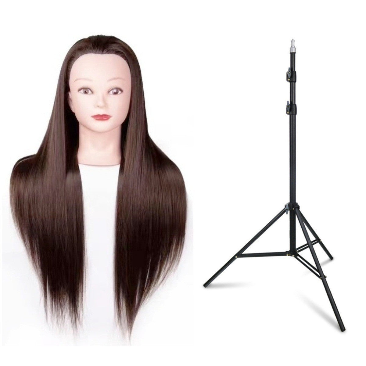 Head Braided Hair Practice Mannequin Hairdressing Cutting Wig Ponytail