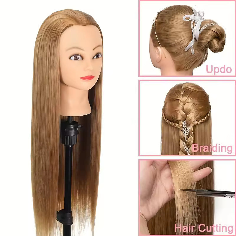 Artificial Hair Mannequin Head Hairdressing Practice Perm Braiding Updo Trimming Other Wig