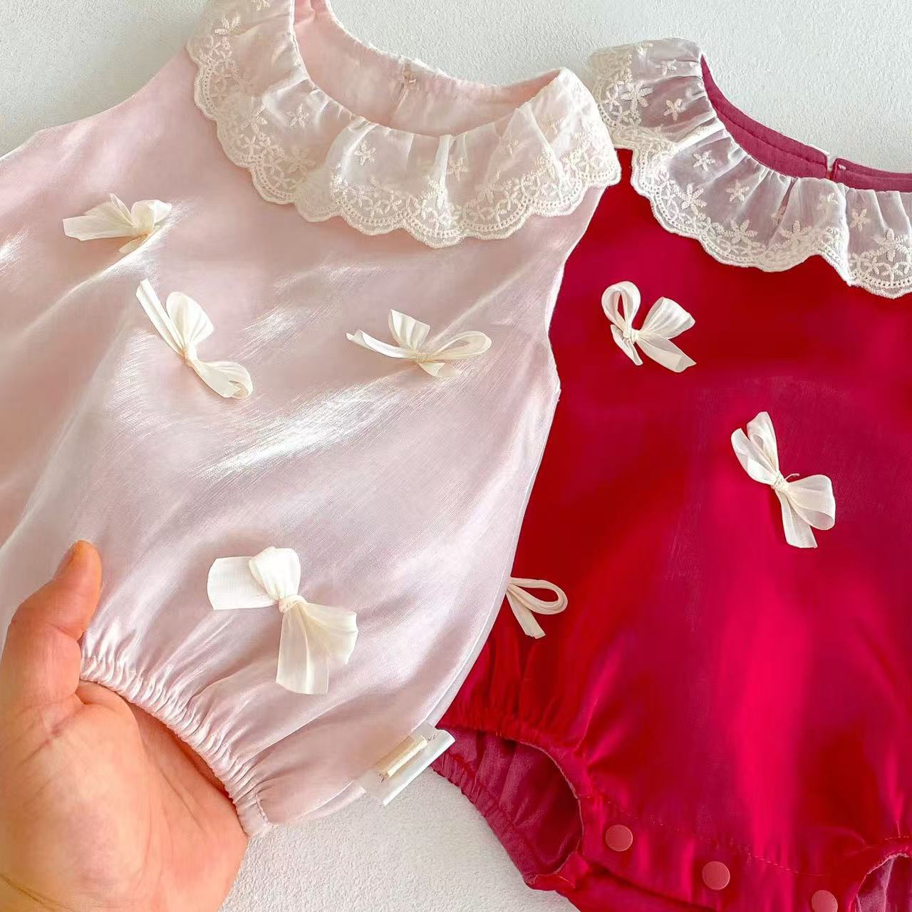 Bowknot Summer Korean Style Sweet Jumpsuit Born One Year Old Jumpsuit, Climbing Suit