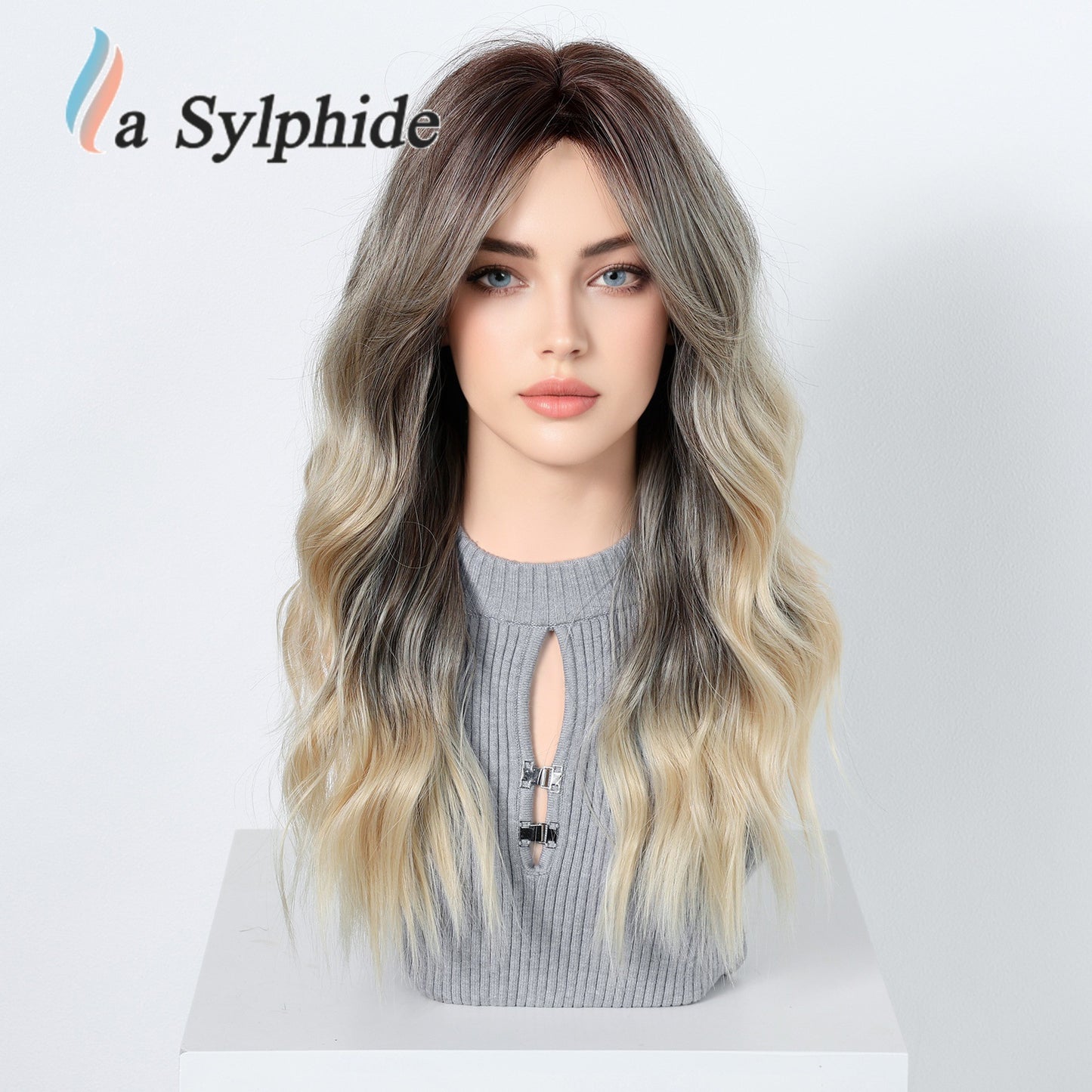Women's Foreign Head Dyed Golden Chemical Fiber Wig Long Curls