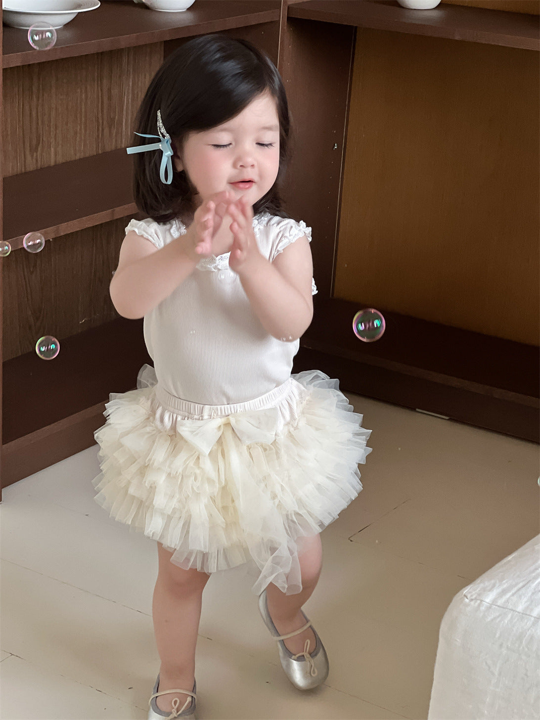 Children's Thin Skirt Clothing Korean Style Lace T-shirt Children's Suit