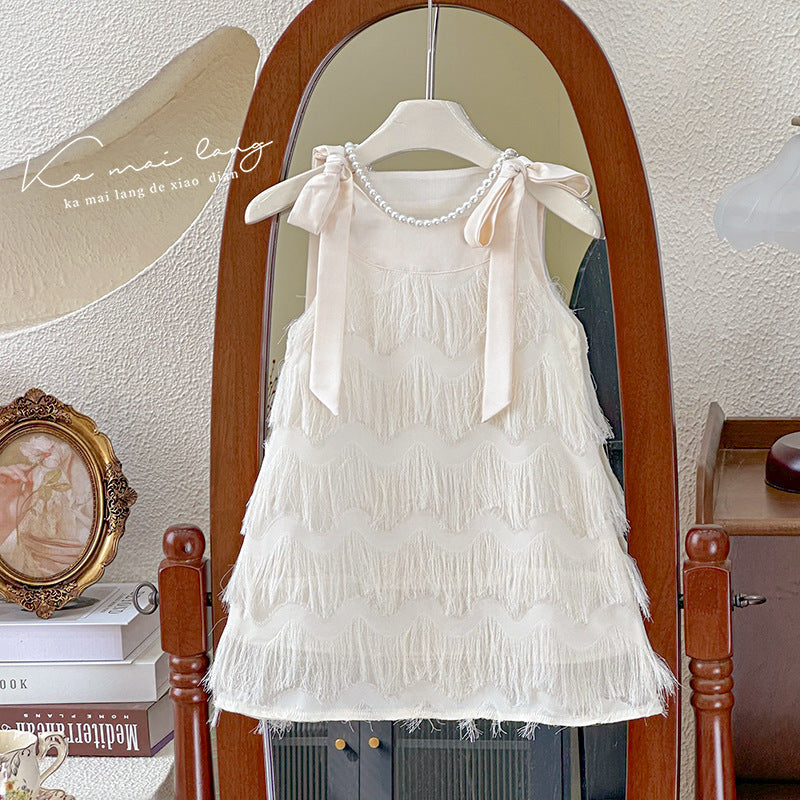 Summer Fashionable Straps Skirt High-grade Sleeveless Children's Dress