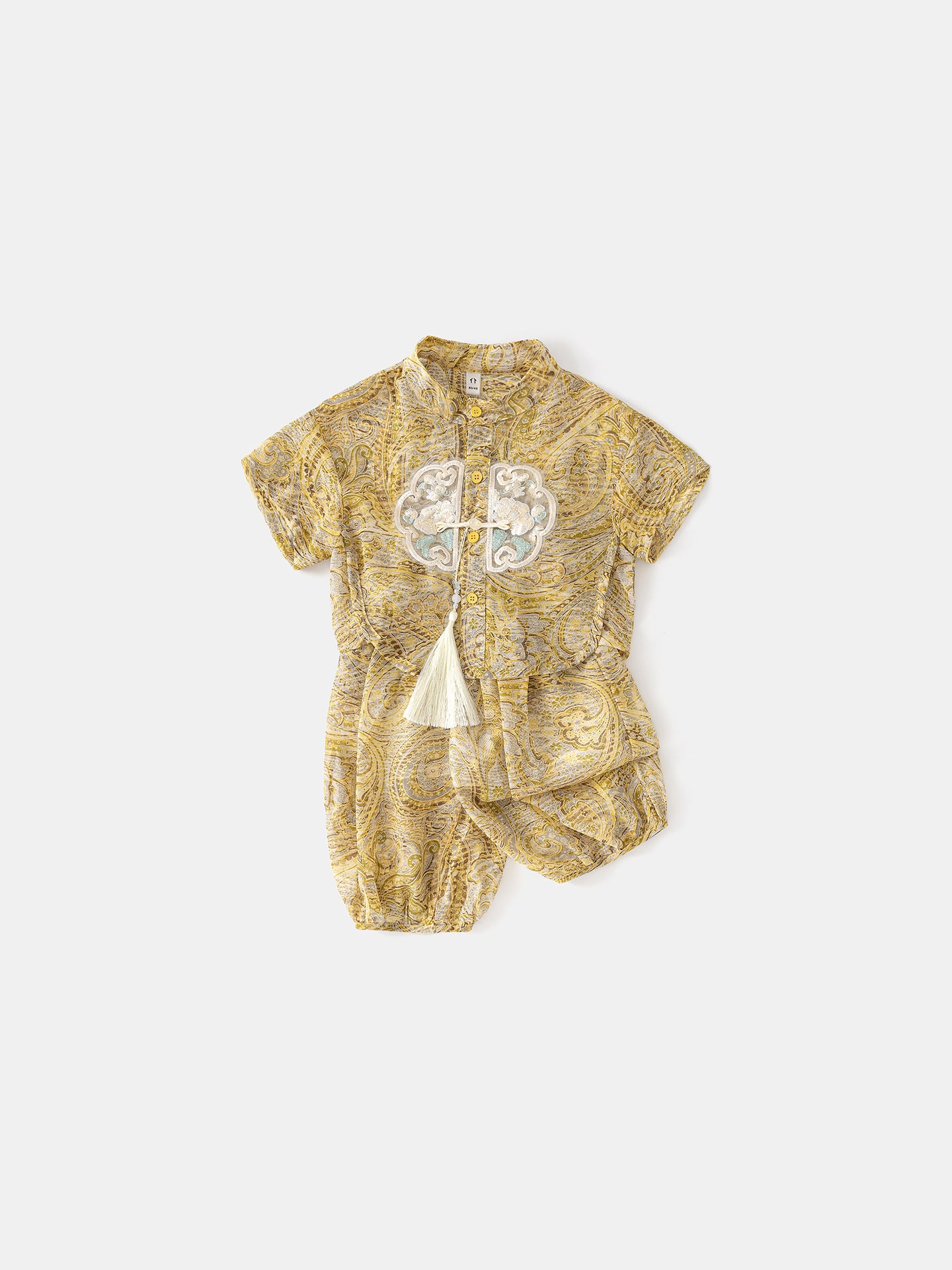 Children's Summer Chinese Style Short Sleeve Top Pants Two-piece Children's Suit