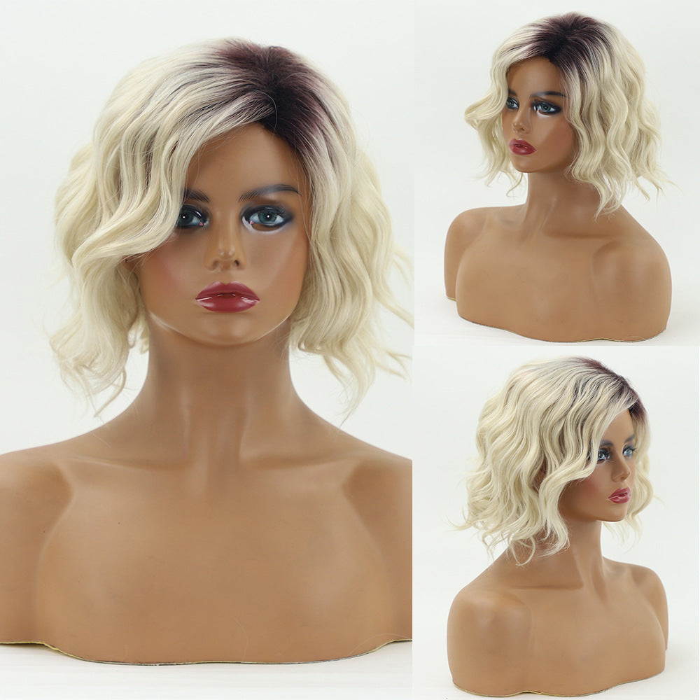 Cool Women's Dyed Mid-length Curly Hair Wig Long Curls