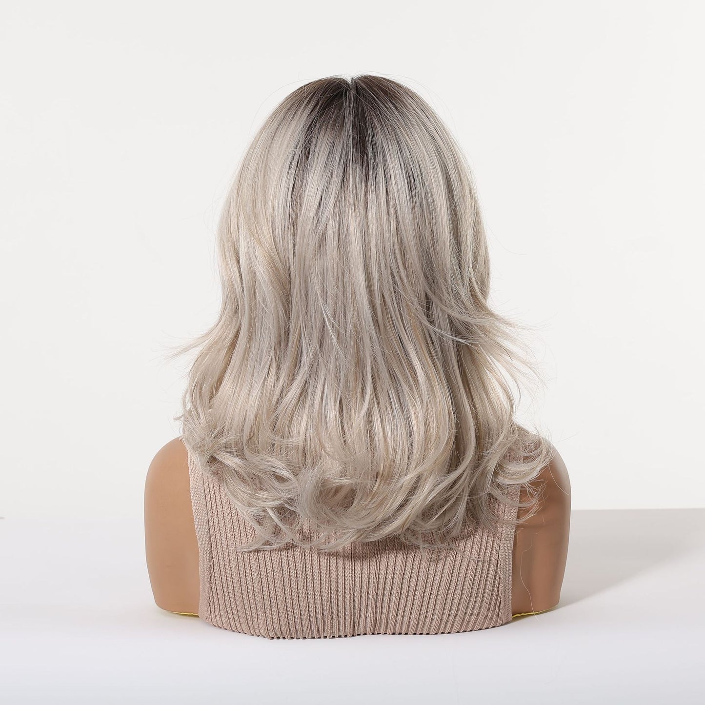 Sier Gray Gradient Mid-length Fiber Natural Fluffy Wig Long Curls