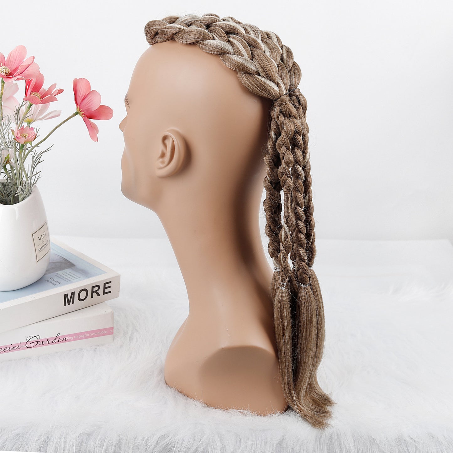 Men's Braid Inch Handmade Clip-on Viking Weave Horse Men's Wig